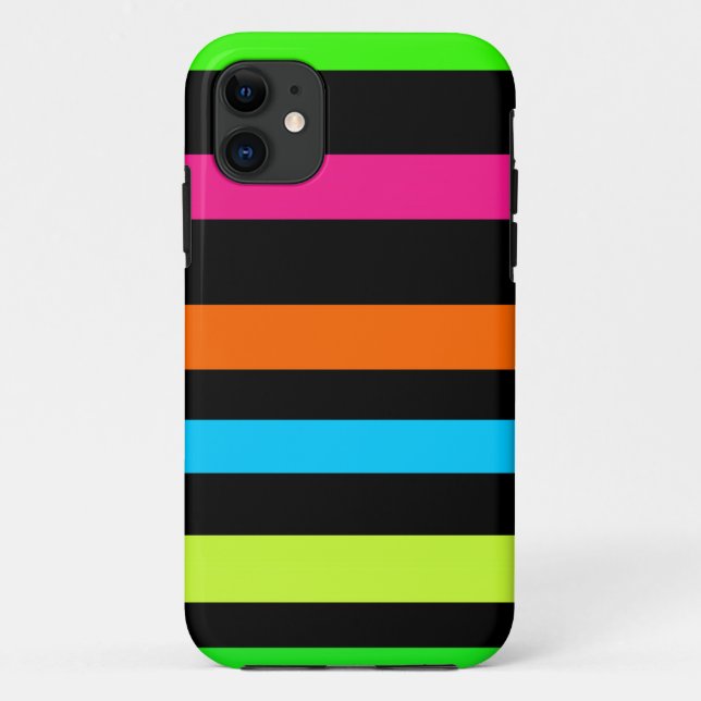Neon Stripes Pattern Case-Mate iPhone Case (Back)