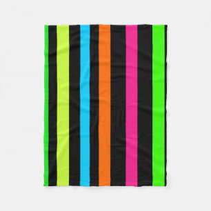 Neon Stripes Pattern Fleece Blanket