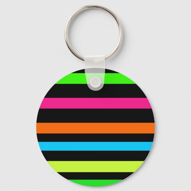 Neon Stripes Pattern Keychain (Front)
