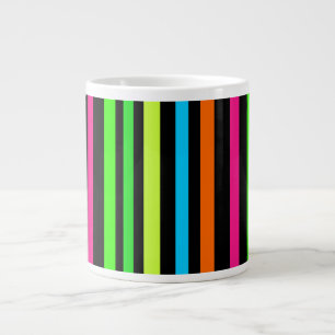 Neon Stripes Pattern Large Coffee Mug