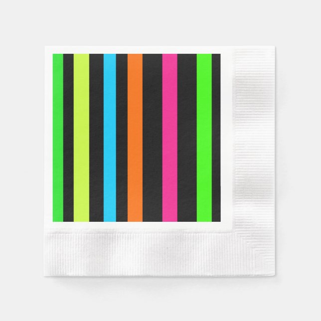 Neon Stripes Pattern Napkin (Front)