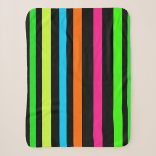 Neon Stripes Pattern Sherpa Blanket