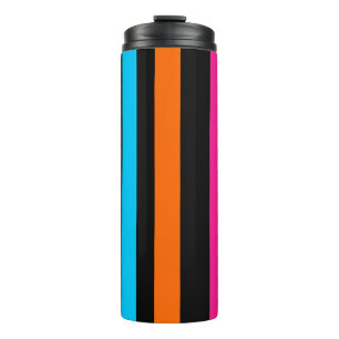 Neon Stripes Pattern Thermal Tumbler