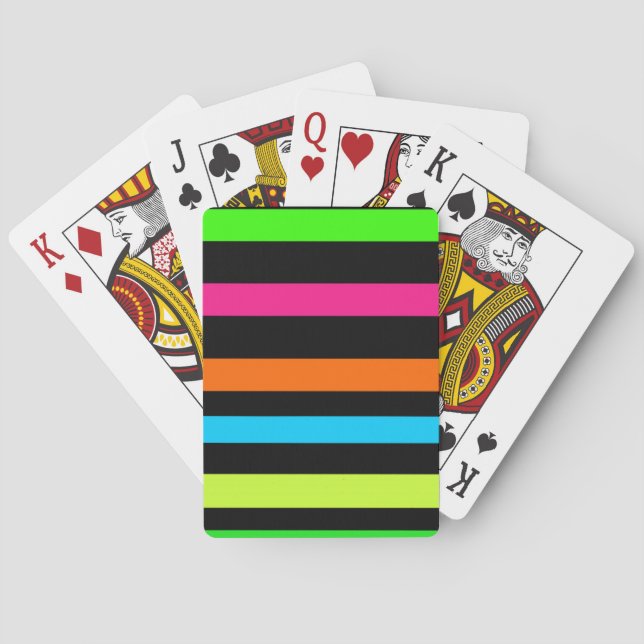 Neon stripes playing cards (Back)