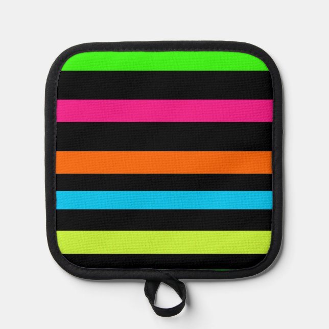 Neon stripes pot holder (Front)