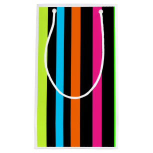 Neon stripes small gift bag