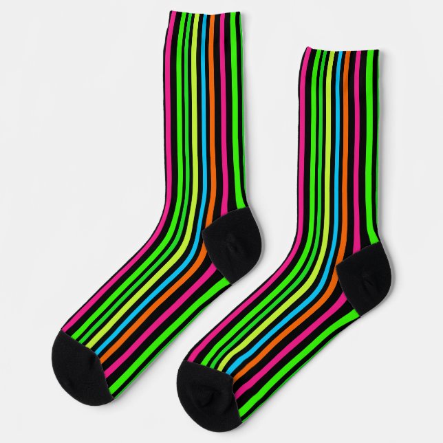 Neon stripes socks (Left)