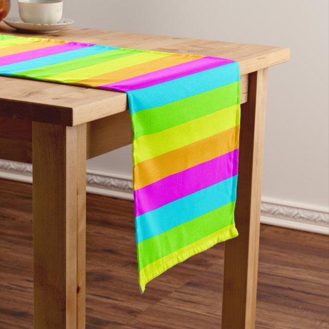 Neon Stripes Table Runner (In Situ)
