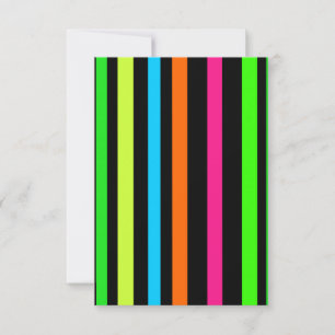 Neon stripes thank you card