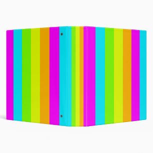 Neon Stripes Three Ring Binder