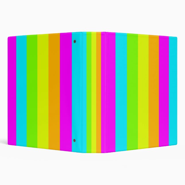 Neon Stripes Three Ring Binder (Background)