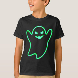 Neon-style Cartoon Ghost Halloween Tee