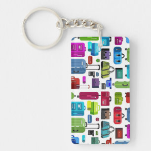 Neon Suitcases Keychain