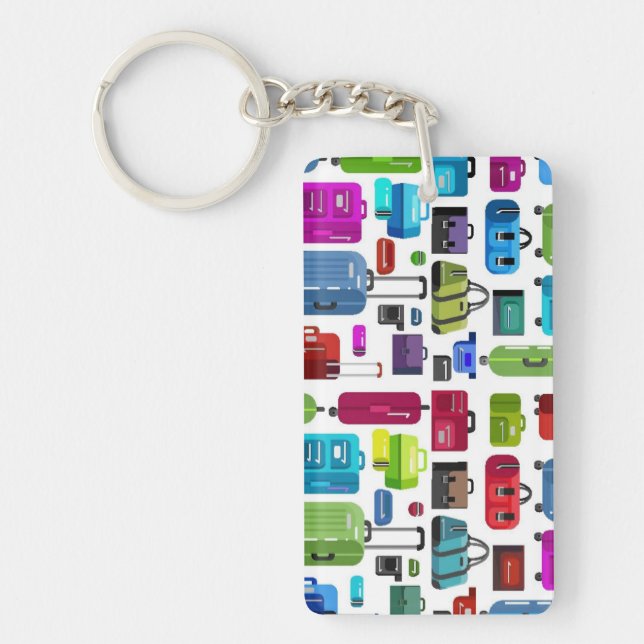 Neon Suitcases Keychain (Front)