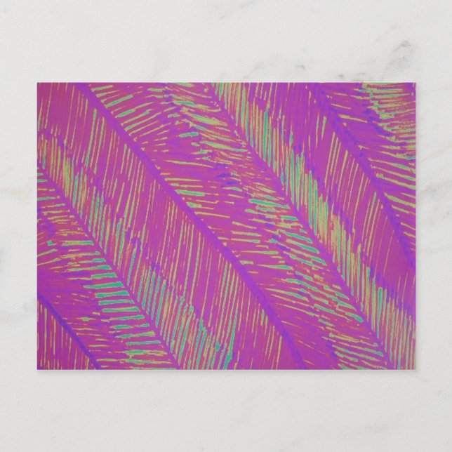 Neon Summer Purple Palms Postcard (Front)