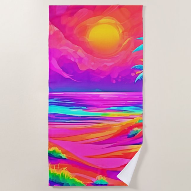 Neon Sun & Beach Bliss Towel (Front)