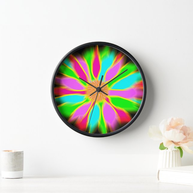 Neon sunflower clock (Home)