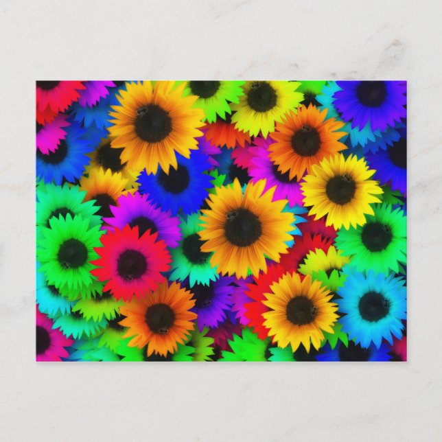 Neon Sunflowers Postcard (Front)