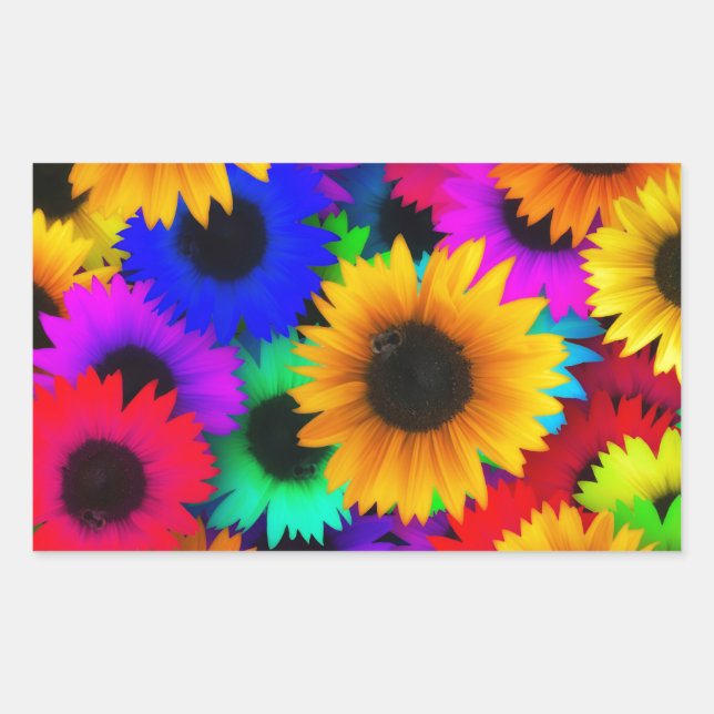 Neon Sunflowers Sticker (Front)