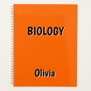 Neon Sunset Orange and Black 3D Personalized Name Planner