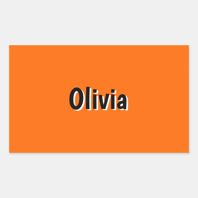 Neon Sunset Orange and Black 3D Personalized Name  Sticker (Front)