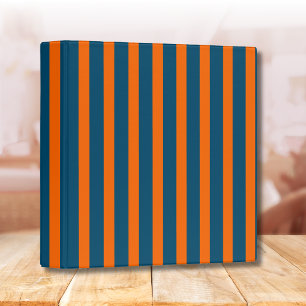 Neon Sunset Orange and Ocean Blue Cool Striped Binder
