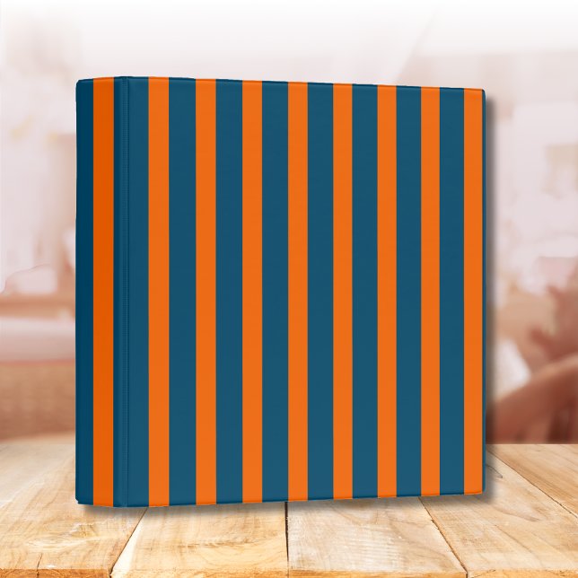 Neon Sunset Orange and Ocean Blue Cool Striped Binder (Creator Uploaded)