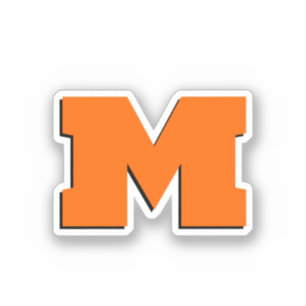 Neon Sunset Orange and White 3D Big Modern Initial