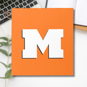Neon Sunset Orange and White 3D Big Modern Initial Notepad