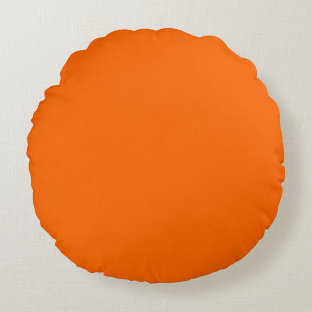 Neon Sunset Orange Solid Colour | Classic Round Pillow (Front)