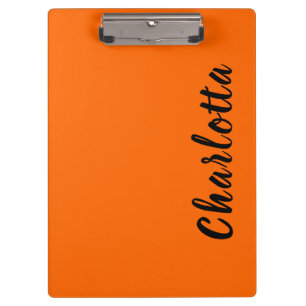 Neon Sunset Orange Solid Colour Custom Personalize Clipboard