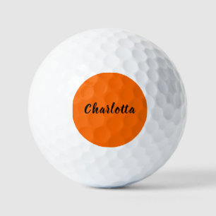 Neon Sunset Orange Solid Colour Custom Personalize Golf Balls