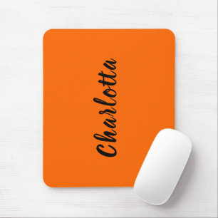 Neon Sunset Orange Solid Colour Custom Personalize Mouse Pad