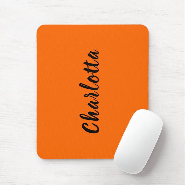 Neon Sunset Orange Solid Colour Custom Personalize Mouse Pad (With Mouse)