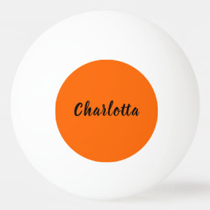 Neon Sunset Orange Solid Colour Custom Personalize Ping Pong Ball