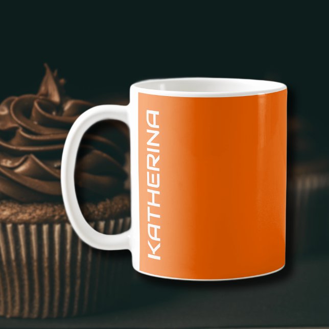 Neon Sunset Orange Solid Colour Personalized  Coffee Mug (Creator Uploaded)