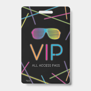 Neon Sweet 16 Birthday Glow Party VIP Badge