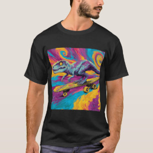 Neon Swirl Dino Skater T-Shirt