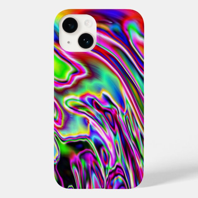 Neon Swirls Digital Art Design Case-Mate iPhone Case (Back)
