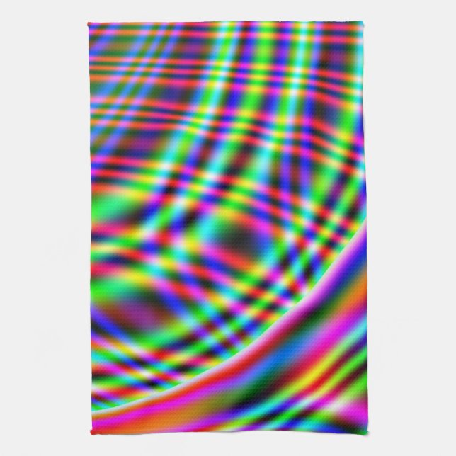 Neon Swirls Kitchen Towel (Vertical)