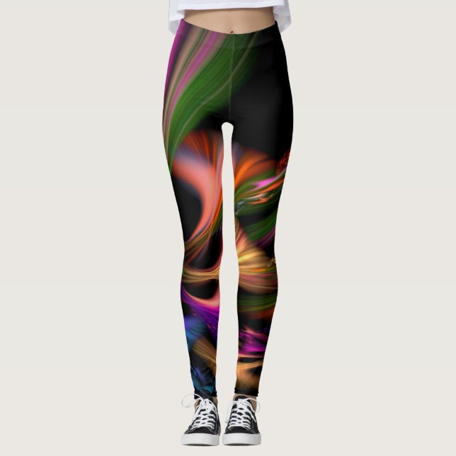 Neon Swirls Leggings Motifs (Devant)
