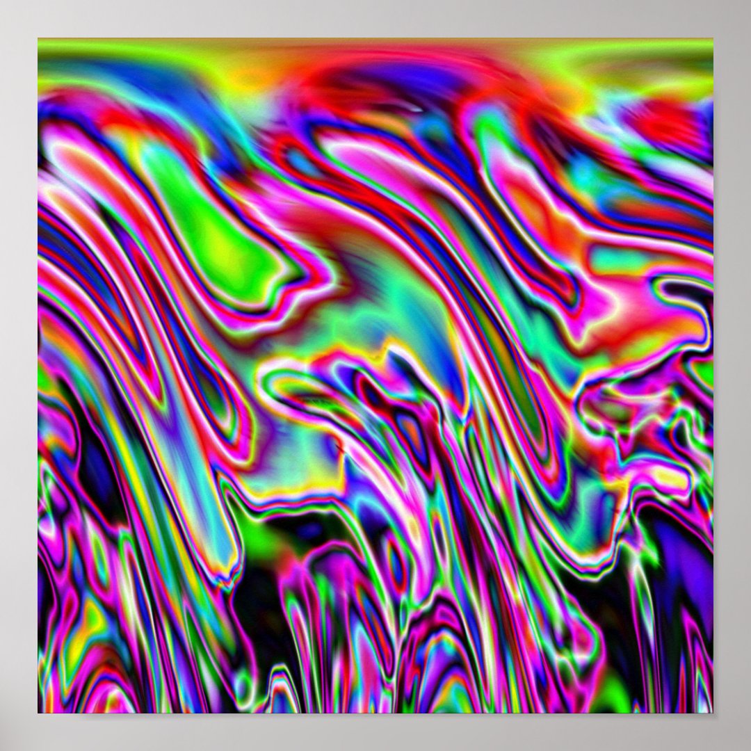 Neon Swirls Poster | Zazzle