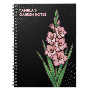Neon Sword Pop Art Gladiolus Botanical Notebook