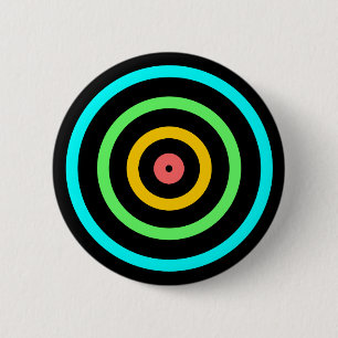 Neon Target 2 Inch Round Button
