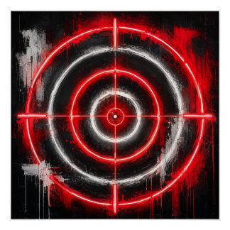 Neon Target Art Poster