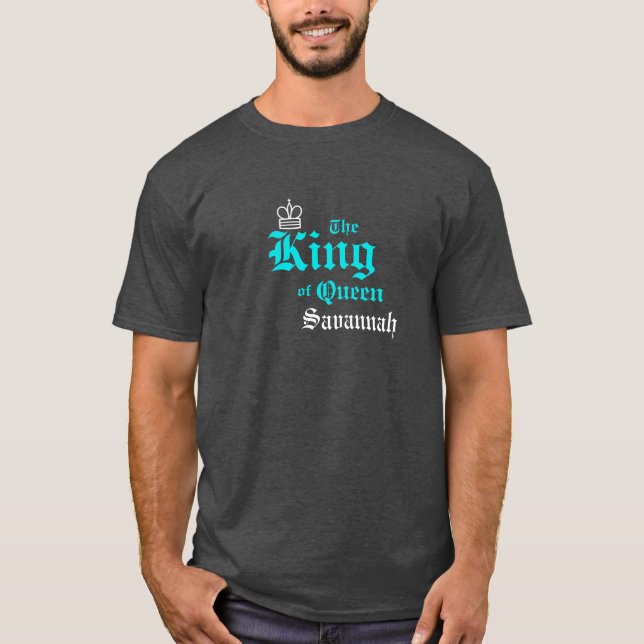 Neon Teal King Men's Basic T-Shirt (Front)