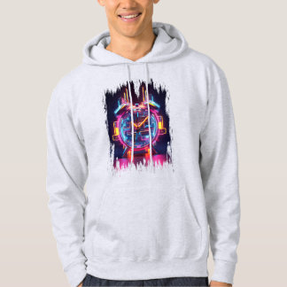 Neon Techno Clock Hoodie