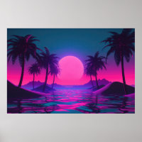 Neon Tides: A Vaporwave Celebration of Oceans