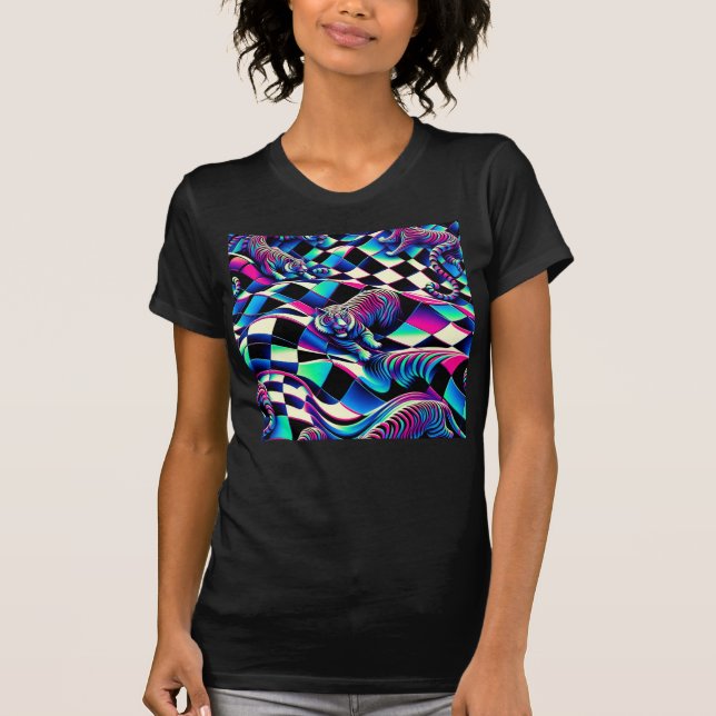 Neon Tiger Warp T-Shirt (Front)