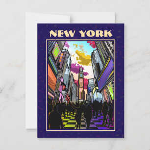 Neon Times Square with Custom Text – New York  Postcard